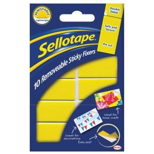Image of Sellotape Sticky Fixers 20 x 50mm Removable Double Sided Foam Pads Pack of 10 Pads