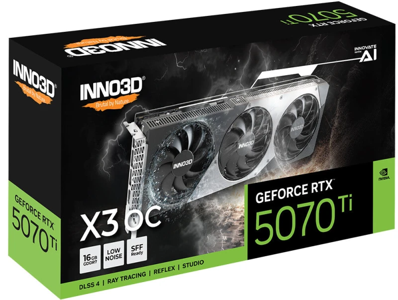 Image of INNO3D GeForce RTX 5070 Ti 16GB X3 Triple Fan GDDR7 Graphics Card - N507T3-16D7X-176068N