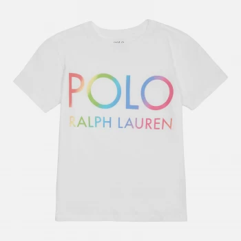 Image of Polo Ralph Lauren Girls Short Sleeved Multi Logo T-Shirt - White - 4 Years