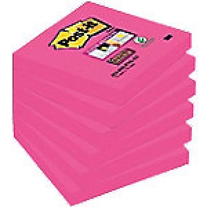 Image of Post-it Sticky Note Cube 76 x 76mm Magenta 6 Pieces of 90 Sheets