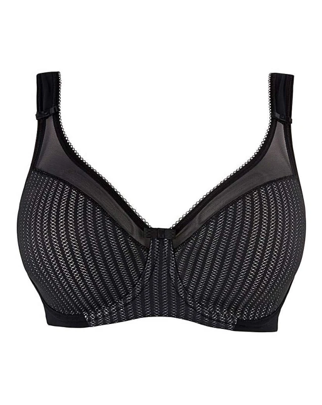 Image of Berlei Berlei Beauty Stripe Minimiser Blk/Gry Black/Grey - Berlei - Size: 34D Black/Grey Female 34D YC39337