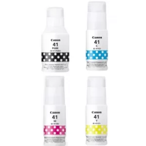 Image of Canon GI-41 Black and Colour Ink Bottle 4 Pack (Original)
