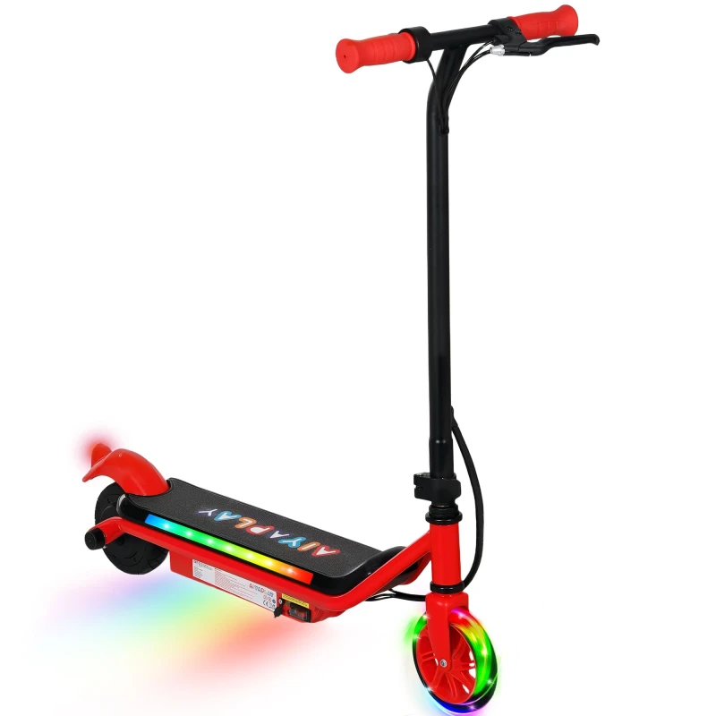 Image of AIYAPLAY Electric Scooter for 6-14 with Dual Brakes & Colourful Light in Red Red Unisex