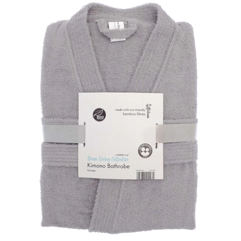Image of Country Club Country Club Bamboo Kimono Bathrobe in Grey Grey One Size Unisex 5023674211072
