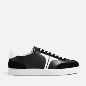 Image of Ted Baker Mens Robbert Suede/Leather Low Top Trainers - Black - UK 8