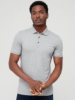 Image of BOSS Passenger Polo Shirt - Light Grey, Light Grey, Size S, Men