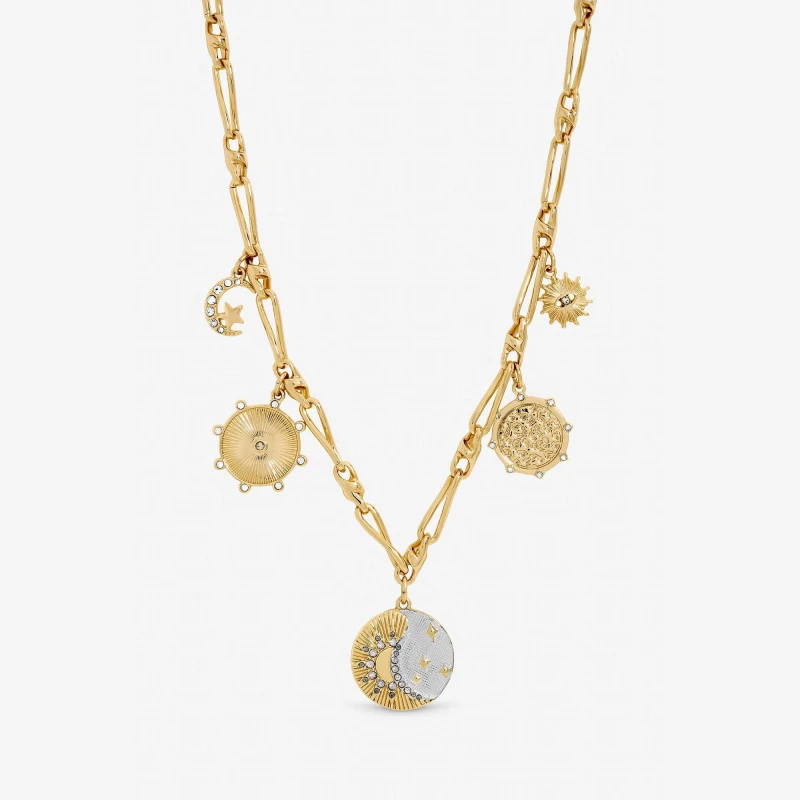 Image of Mood Two Tone Celestial Charm Necklace Chain Necklaces One Size Gold 41419410000