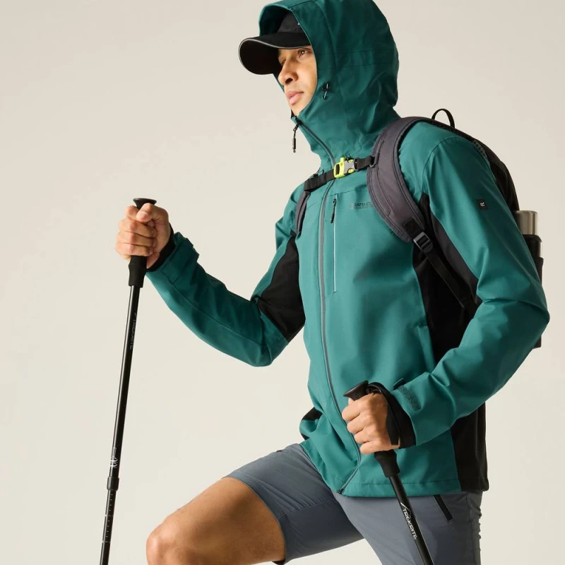 Image of Regatta Mens Birchdale Waterproof Shell Jacket in Teal Size: Small Teal Male S