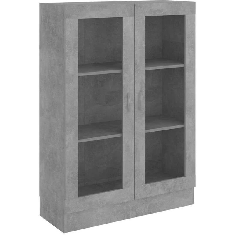 Image of VIDAXL Vitrine Cabinet Concrete Grey 82.5x30.5x115cm Engineered Wood Vidaxl 8720286134368