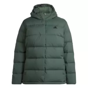 Image of adidas Helionic Hooded Down Jacket (Plus Size) Womens - Green
