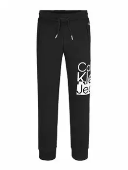Image of Calvin Klein Jeans Boys Box Logo Sweatpants - Black