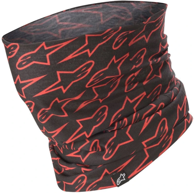 Image of Alpinestars Neck Tube Black Red Fluo Black Red Fluo