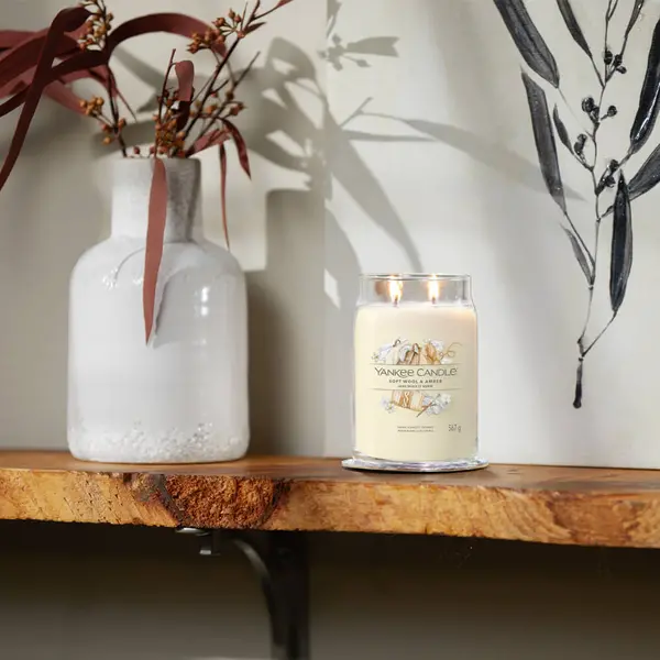 Image of Yankee Candle Soft Wool & Amber Scented Candle 567g