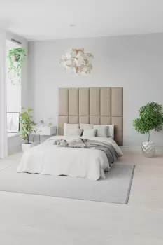 Image of EasyMount Wall Mounted Upholstered Panels, Modular DIY Headboard in Mirazzi Velvet Fabric (Pack of 2)