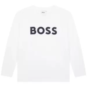 Image of Boss Large Logo T-Shirt Junior Boys - White