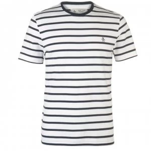 Image of Original Penguin Breton Striped T Shirt - White 118