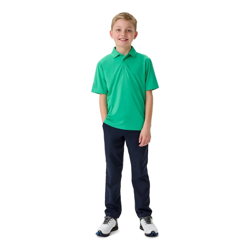 Image of Callaway Unisex Kids Solid Short-Sleeve Performance Polo Shirt Holly Green unisex 7-8 (S)