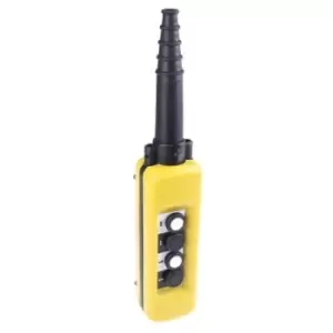 Image of Schneider Electric 4 Button Push Button Pendant Station - 4NO, Harmony XACA, 4 Cutouts, Black, White, Down Arrow, Left