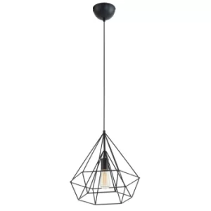Image of Jenno Wire Frame Pendant Ceiling Light Black Matt