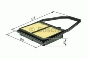 Image of Bosch 1457433322 Air Filter Insert S3322