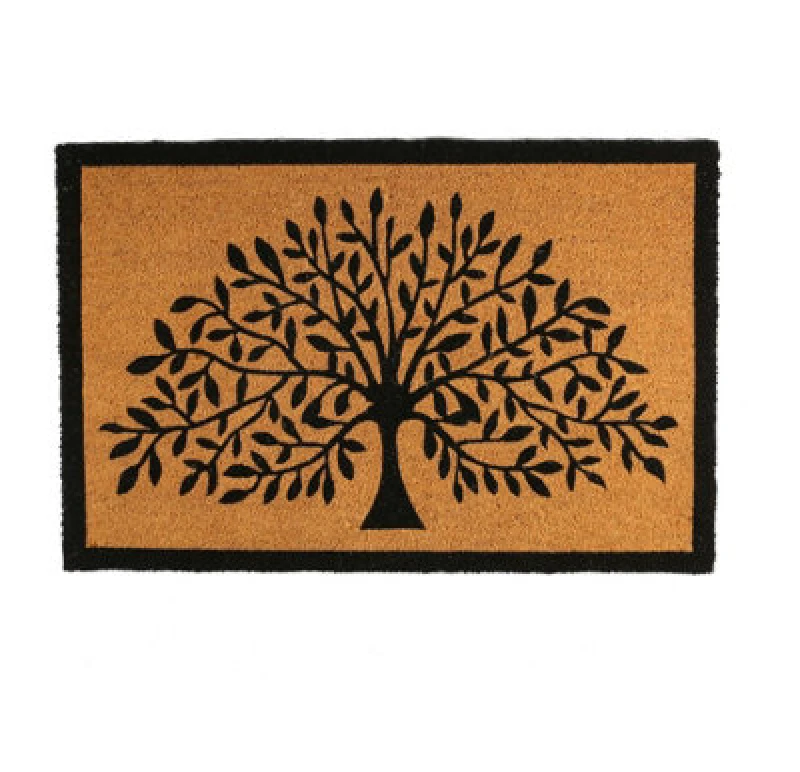 Image of Nicola Spring Coir Door Mat - 90 X 60Cm - Tree Of Life - Indoor Outdoor Floor Mat Dirt Trapper Rug Non Slip Backing Doormat