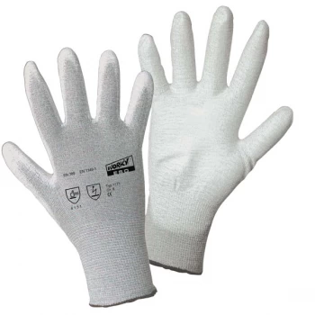Image of Worky 1171 ESD Nylon/Carbon-PU Fine Knitted Glove - Size 10