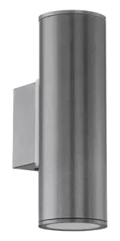 Image of IP44 Outdoor Wall Light Anthracite Zinc Plated Steel 2 x 3W GU10 Bulb