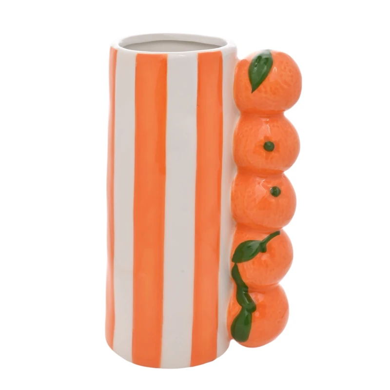Image of Hestia Orange Striped Vase Multicolor Unisex