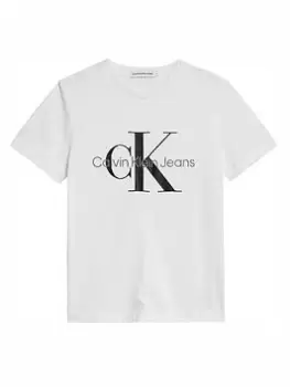 Image of Boys, Calvin Klein Jeans Kids Monogram Logo T-Shirt - White, Size 10 Years
