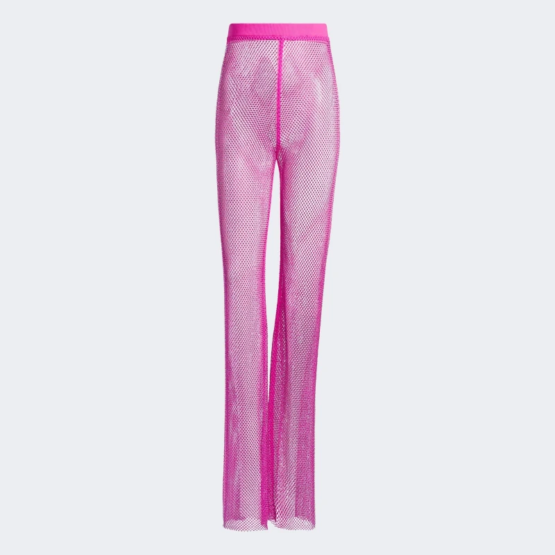 Image of adidas x Ivy Park Crystal Mesh Cover-Up Trousers Womens - Pink Pink XS