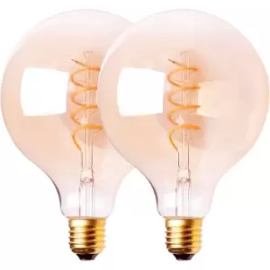 Image of Harperliving - Harper Living 4 Watts G95 E27 LED Bulb Vintage Globe Warm White Dimmable, Pack of 2