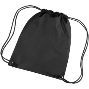 Image of Premium Gymsac Water Resistant Bag (11 Litres) (Pack Of 2) (One Size) (Black) - Bagbase