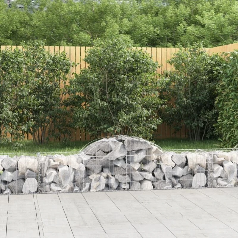 Image of VIDAXL Vidaxl - Arched Gabion Baskets 5 pcs 200x50x40/60cm Galvanised Iron 3146260