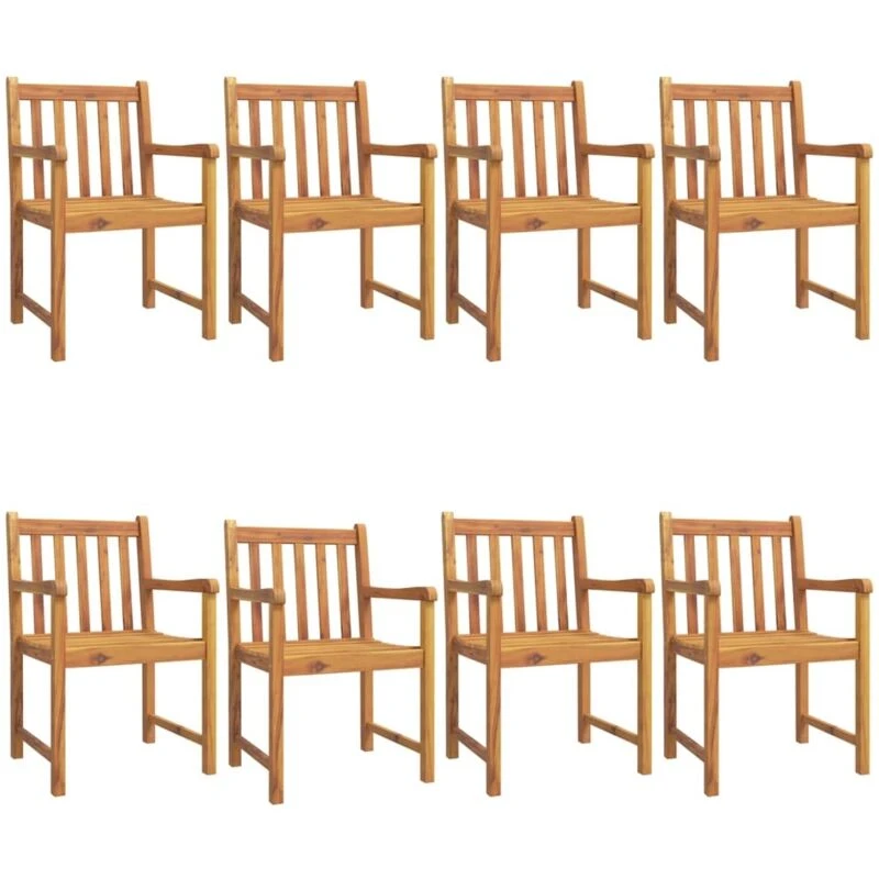 Image of vidaXL Garden Chairs 8 pcs 56x55.5x90cm Solid Wood Acacia, Brown 3206274