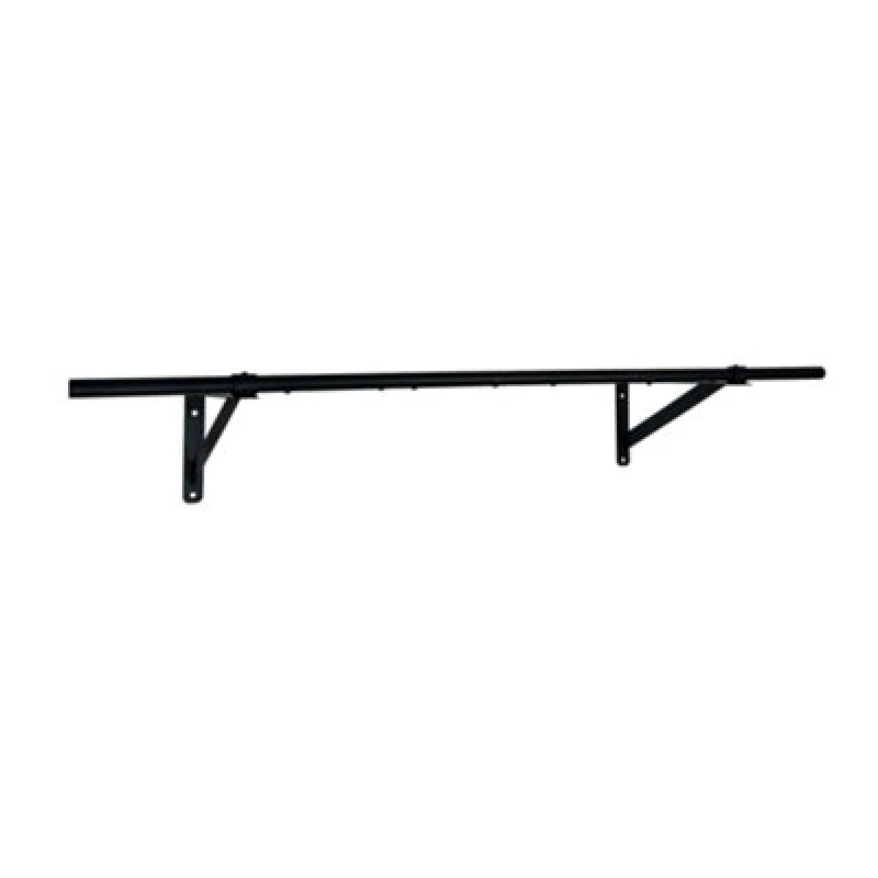 Image of Oypla All Metal Super Heavy Wall Mounted Garment Clothes Rail - 4ft Black unisex