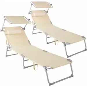 Image of Tectake - 2 Chloe Sun Loungers - beige - beige