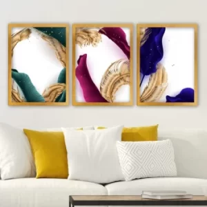Image of 3AC166 Multicolor Decorative Framed Painting (3 Pieces)