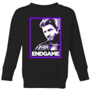 Image of Avengers Endgame Hawkeye Poster Kids Sweatshirt - Black - 7-8 Years