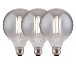 Image of 8 Watts G95 E27 LED Bulb Smoked Globe Cool White Dimmable, Pack of 3