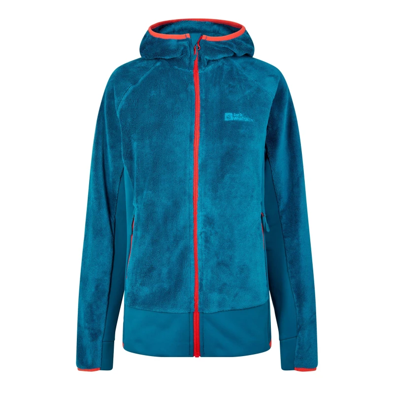 Image of Jack Wolfskin Rotwand Hooded Fleece Womens - Blue Blue 8