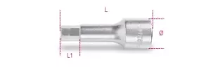 Image of Beta Tools 920ME 1/2" Square Drive Hexagon Bit Socket Driver 7mm 009200507