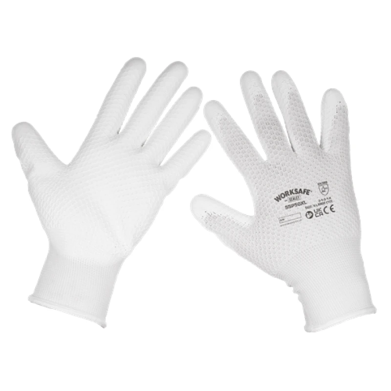 Image of Worksafe White Precision Grip Gloves X-Large- Pair SSP50XL