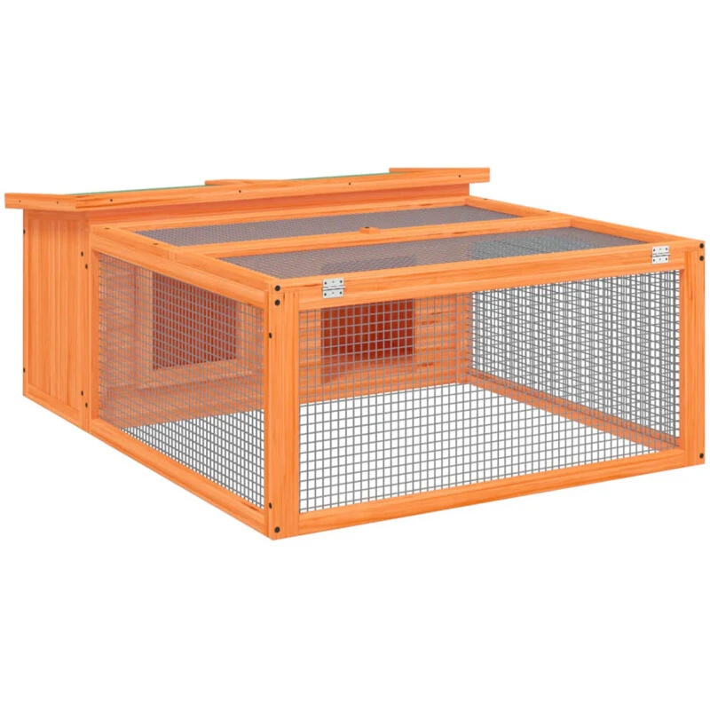 Image of VIDAXL Vidaxl - Rabbit Hutch Brown 117.5x97x47.5cm Solid Wood Pine 172286