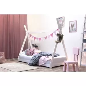 Image of Crazy Price Beds Tent Tipi Wooden Single Bed White