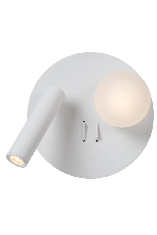 Image of Lucide Lucide Matiz LED Wall Light with Reading Light - White