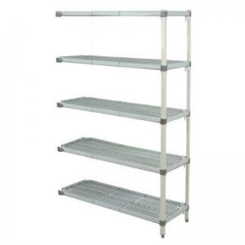 Image of ESE Direct Metromax Q Polymer Shelving, Static, 5 Shelves, Extension, 1590 H x 914 W x 610 D (mm) 373045 Coldroom Shelving