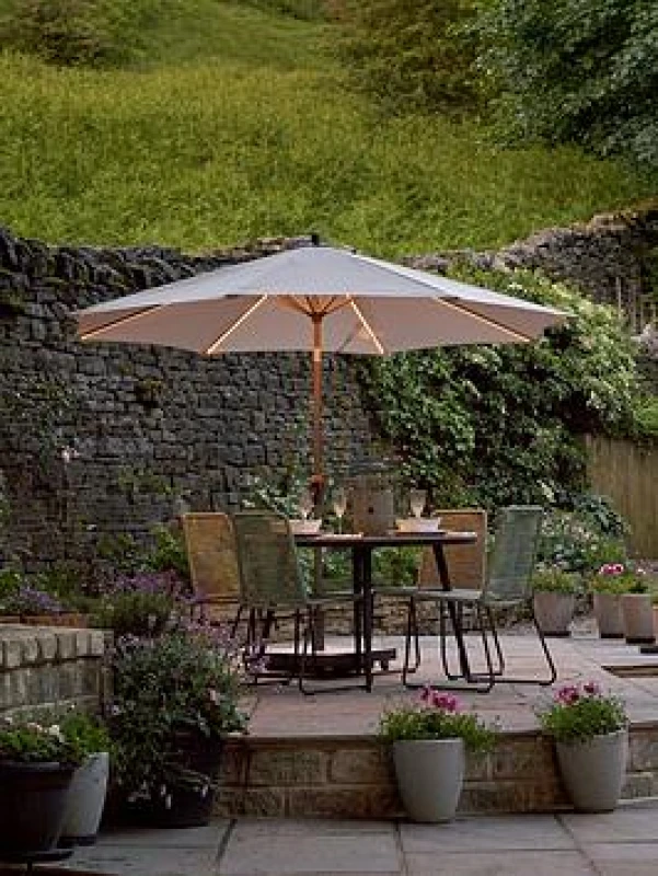 Image of Pacific Lifestyle Glow Defender 3m Round Luna Grey Parasol, Grey 18-188-LG