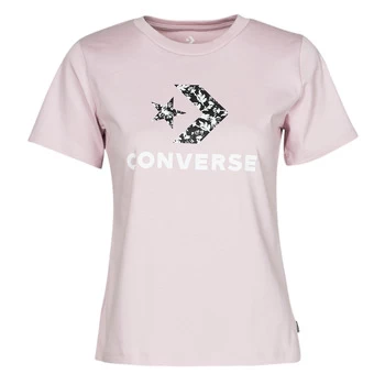Image of Converse STAR CHEVRON HYBRID FLOWER INFILL CLASSIC TEE womens T shirt in Purple - Sizes S,M,L,XL,XS