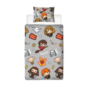 Image of Harry Potter Termtime Reversible Duvet Cover Set (Single) (Multicoloured)
