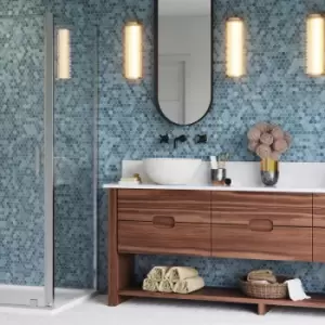 Image of Aqualux Frameless 6mm Side Panel for Sliding Door 760mm in Chrome